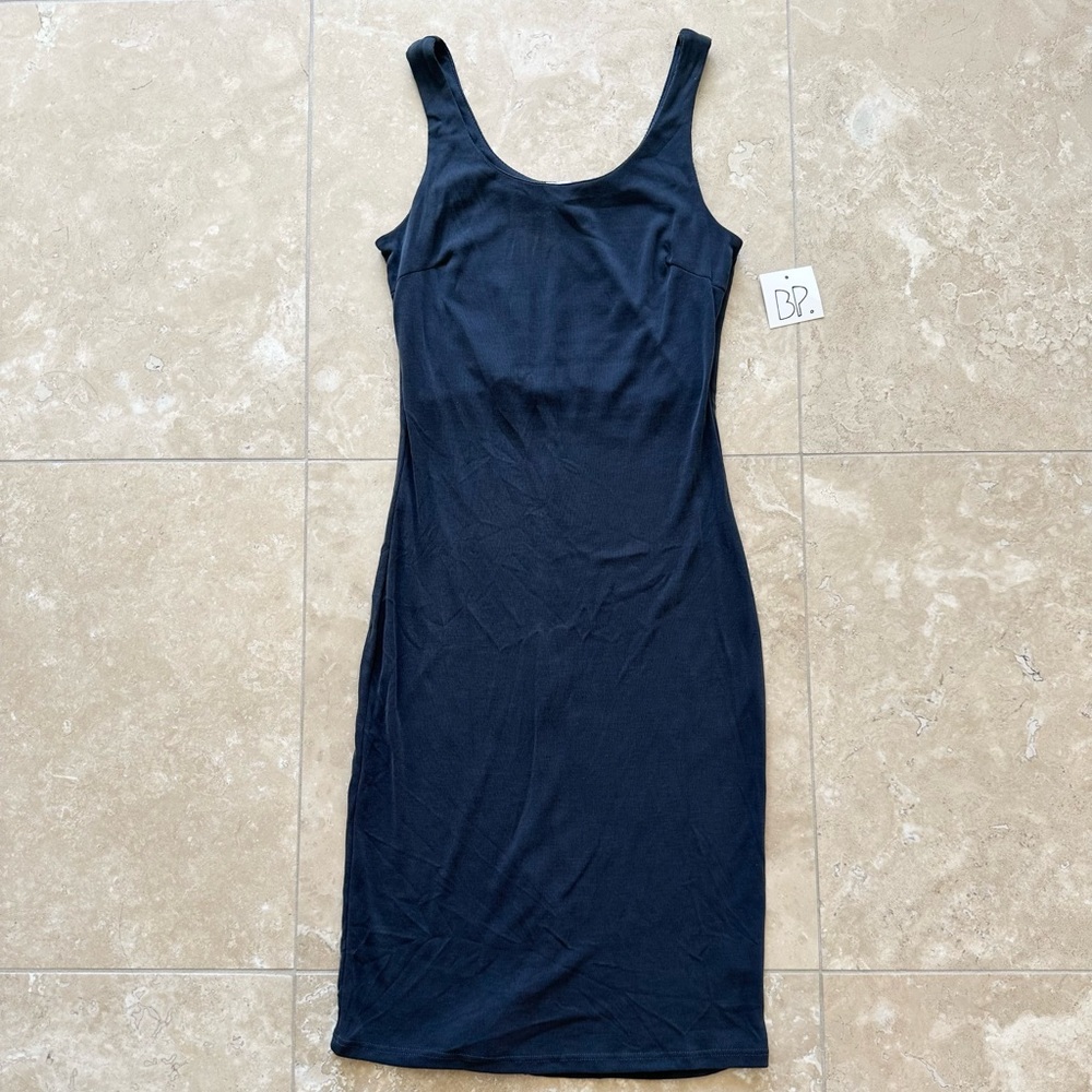 NWT BP Charcoal Grey Ribbed Knit Body-con Dress, XS